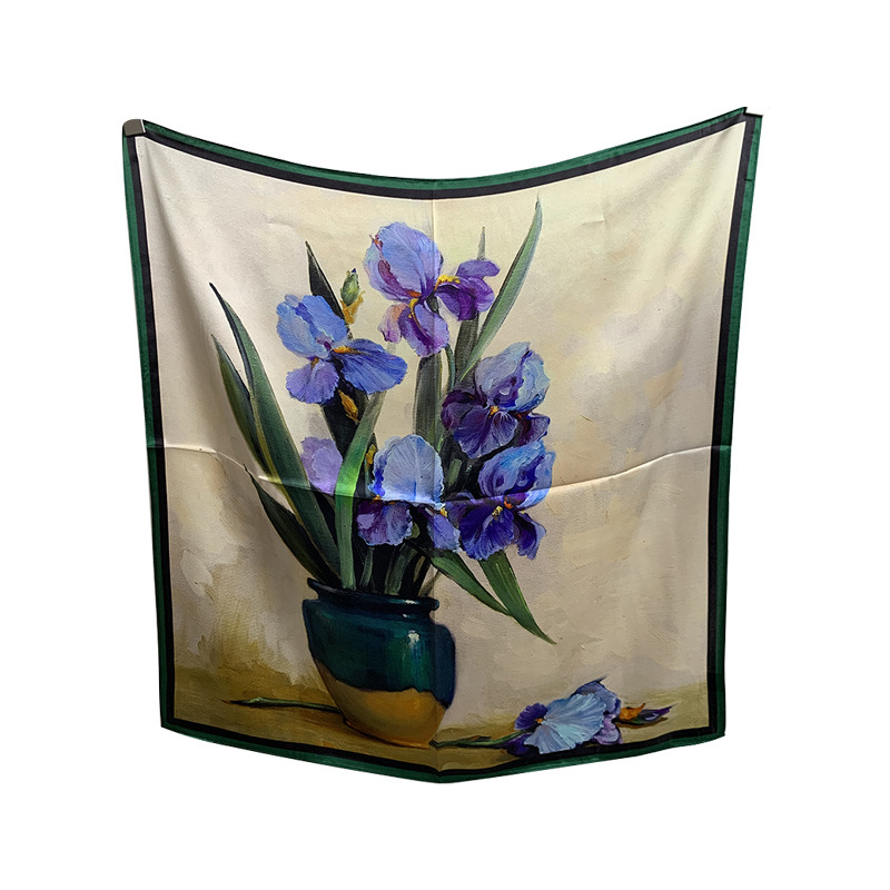 Selyem négyszögletű sál – 100% selyem, twill szövés, nyomtatás