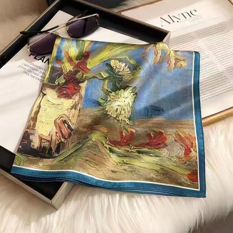 Selyem négyszögletű sál – 100% selyem, twill szövés, nyomtatás