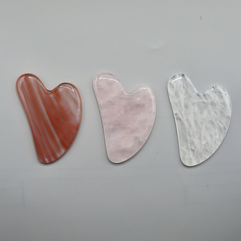 Jade masažo plokštelė su V formos pirštu veidui ir kūnui – poliruota natūralus nefritas, netaisyklingos formos, 99,9% grynumas