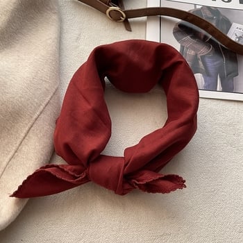 Kvadratni šal od čistog pamuka, korejski stil, dvostruki sloj, satenski završetak