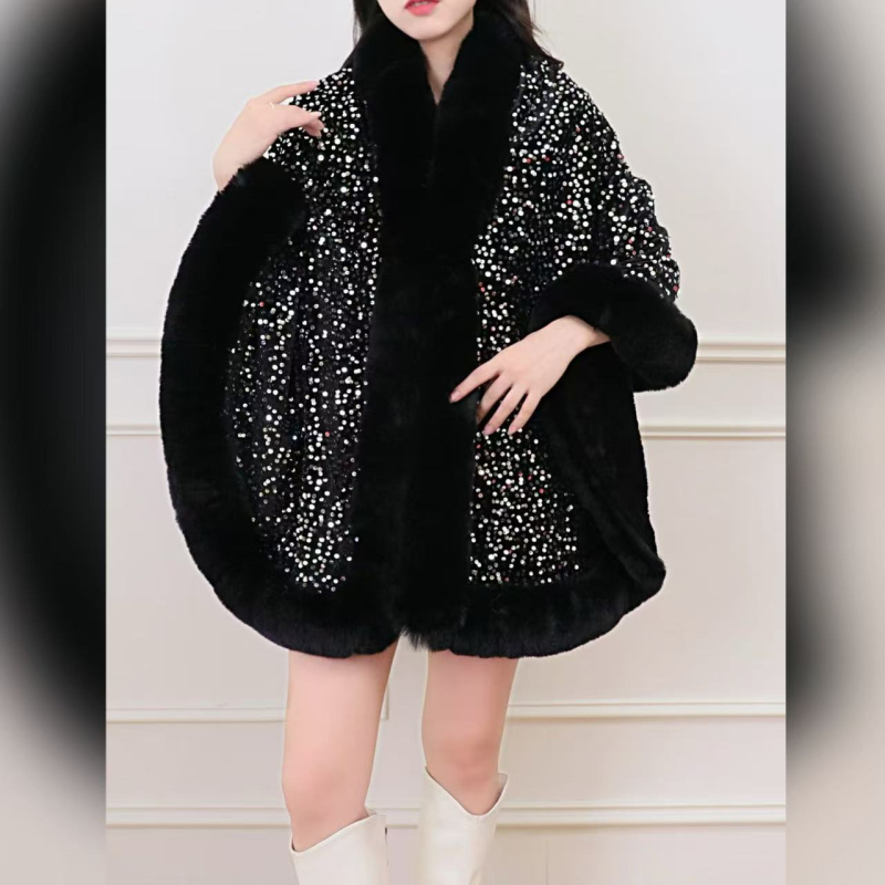 Pulover cape, poliester, jacquard završna obrada, širina 110 cm, zimski dizajn