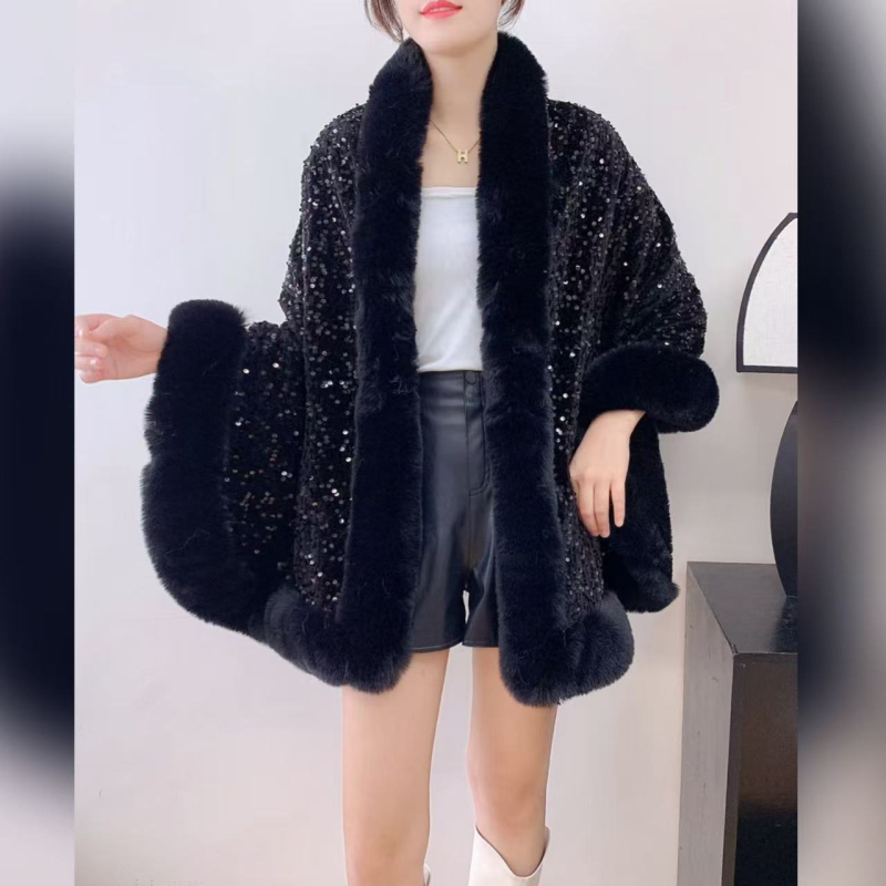 Pulover cape, poliester, jacquard završna obrada, širina 110 cm, zimski dizajn
