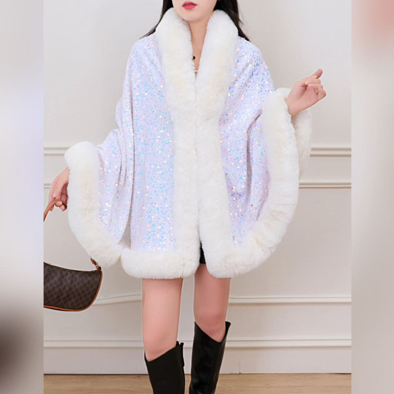 Pulover cape, poliester, jacquard završna obrada, širina 110 cm, zimski dizajn