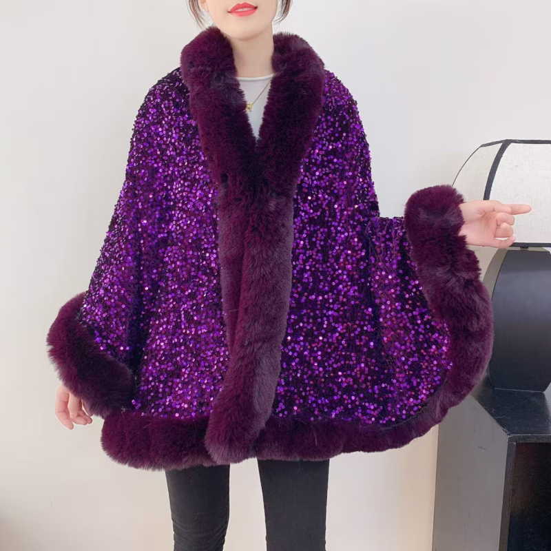 Pulover cape, poliester, jacquard završna obrada, širina 110 cm, zimski dizajn