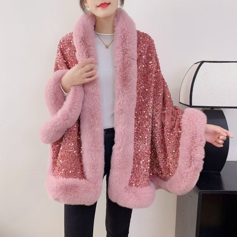 Pulover cape, poliester, jacquard završna obrada, širina 110 cm, zimski dizajn