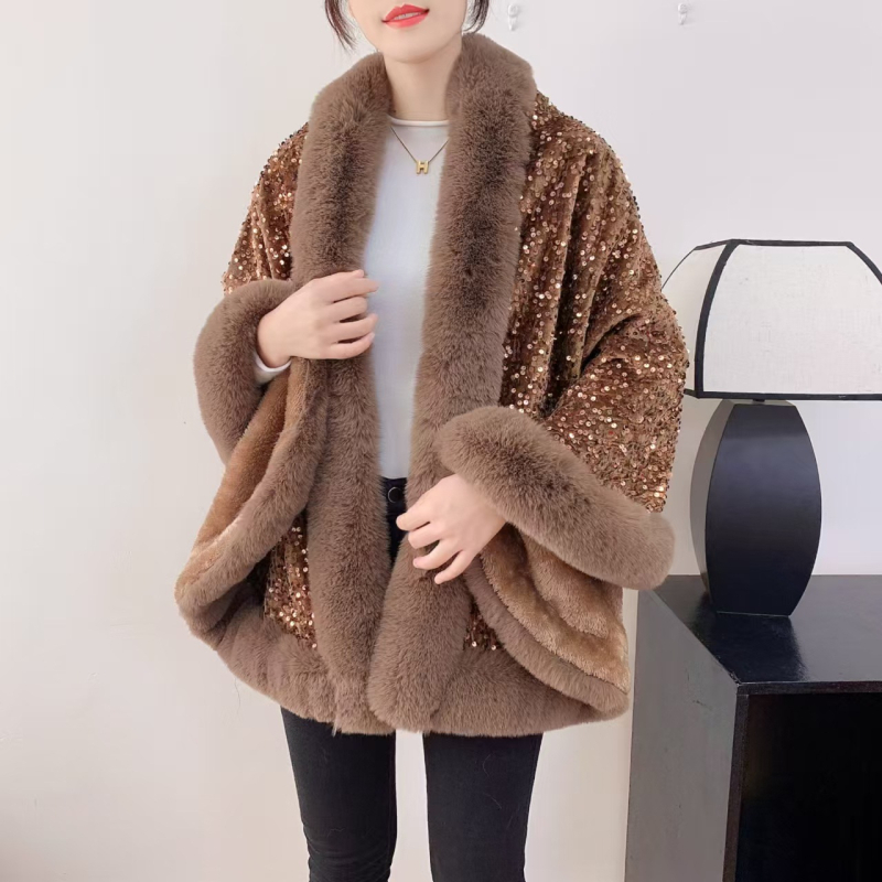 Pulover cape, poliester, jacquard završna obrada, širina 110 cm, zimski dizajn