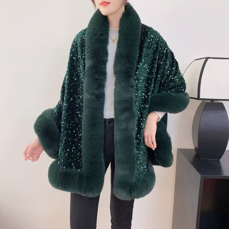 Pulover cape, poliester, jacquard završna obrada, širina 110 cm, zimski dizajn
