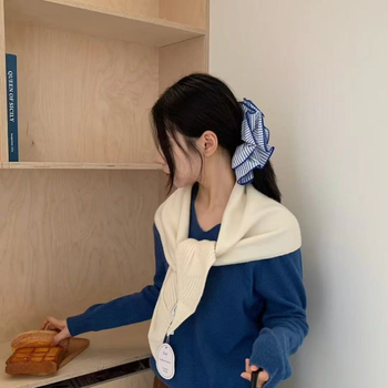 Koreai stílusú, magas minőségű kötött háromszög sál nőknek, pamut, kézi horgolás, geometriai mintázat, melegen tart (télen, tavasszal, ősszel)