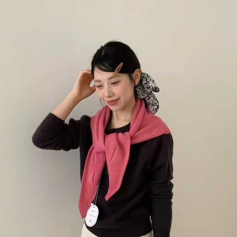 Koreai stílusú, magas minőségű kötött háromszög sál nőknek, pamut, kézi horgolás, geometriai mintázat, melegen tart (télen, tavasszal, ősszel)