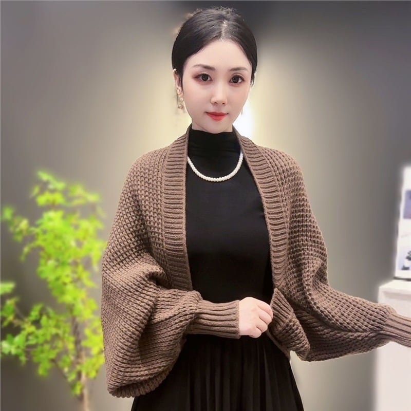 Waffel mintás kardigán hosszú ujjú, csíkos minta, meleg kötött