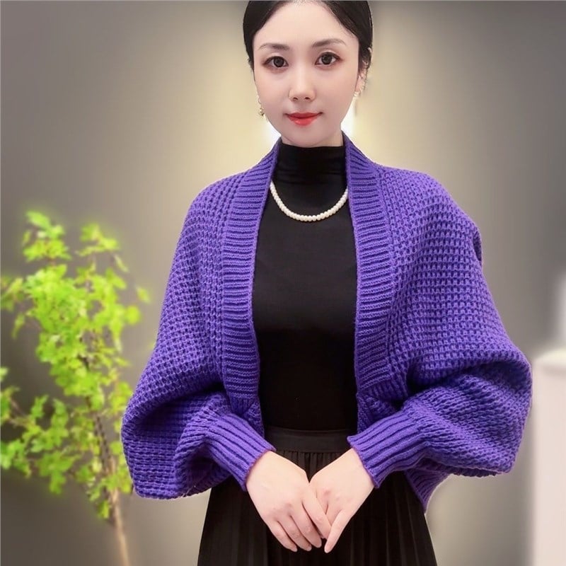 Waffel mintás kardigán hosszú ujjú, csíkos minta, meleg kötött