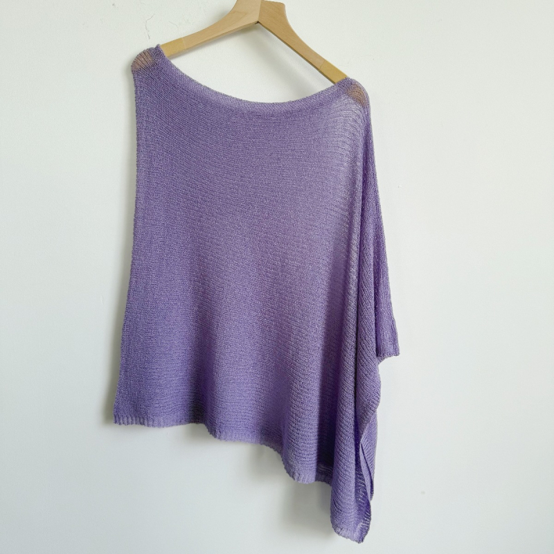 Top od otvorenog pletenog šala s cape stilom, američki stil široke kroje, svestrano nošenje (Poliester; warp pletenje; širina 40 cm; jednobojan; višefunkcionalan)