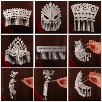 Metallist juukseklips etnilise stiiliga, elektroplaaditud, geomeetriline kuju, lastele