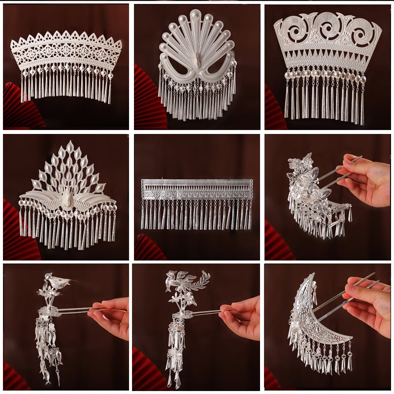 Metallist juukseklips etnilise stiiliga, elektroplaaditud, geomeetriline kuju, lastele