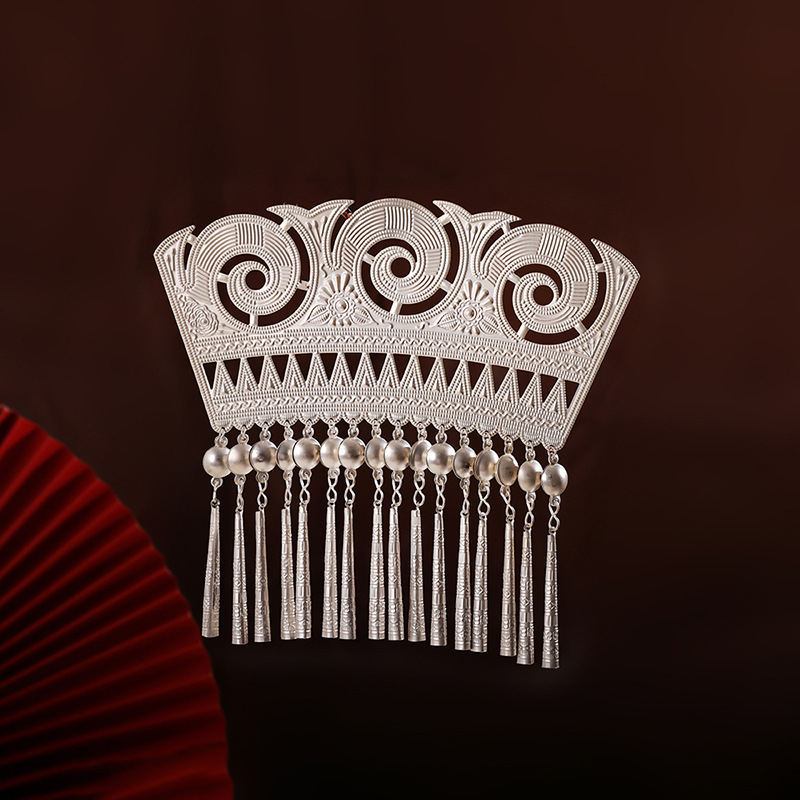 Metallist juukseklips etnilise stiiliga, elektroplaaditud, geomeetriline kuju, lastele