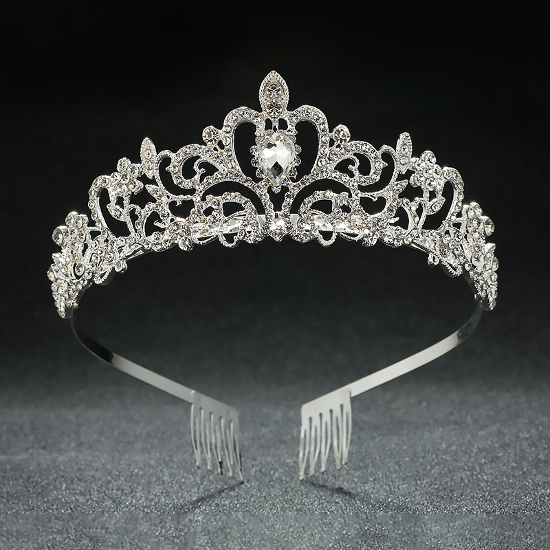 Vjenčana tiara za glavu od legure s dijamantnim kristalima, ženski stil, pogodna za vjenčanja i rođendane