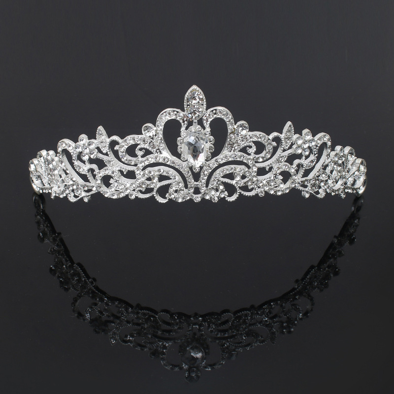 Vjenčana tiara za glavu od legure s dijamantnim kristalima, ženski stil, pogodna za vjenčanja i rođendane