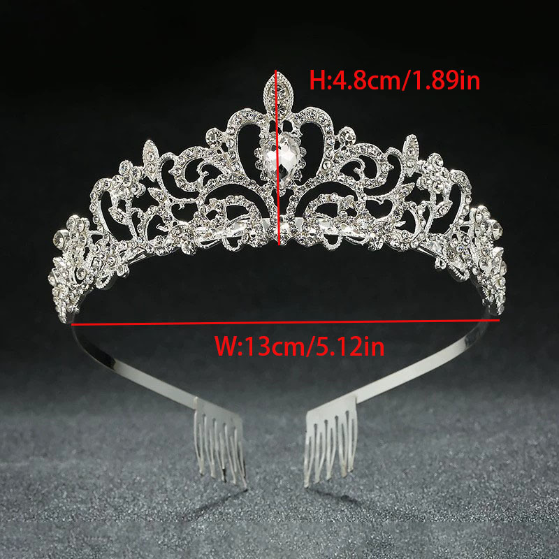 Vjenčana tiara za glavu od legure s dijamantnim kristalima, ženski stil, pogodna za vjenčanja i rođendane