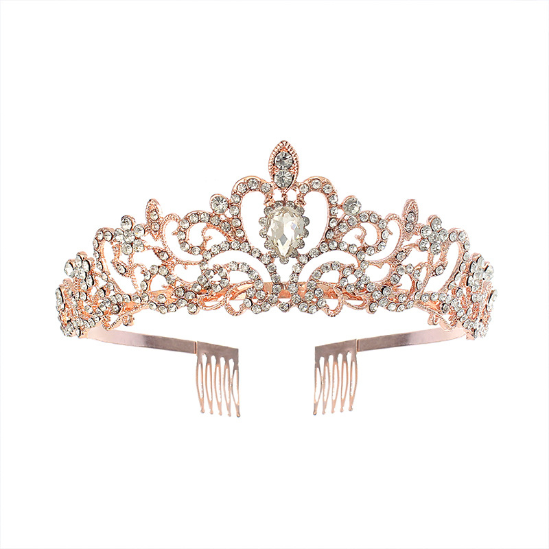Vjenčana tiara za glavu od legure s dijamantnim kristalima, ženski stil, pogodna za vjenčanja i rođendane