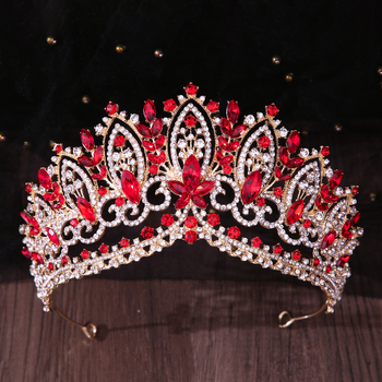 Kézzel készített ötvözetből készült korona kristálydíszítéssel esküvői és születésnapi alkalmakra