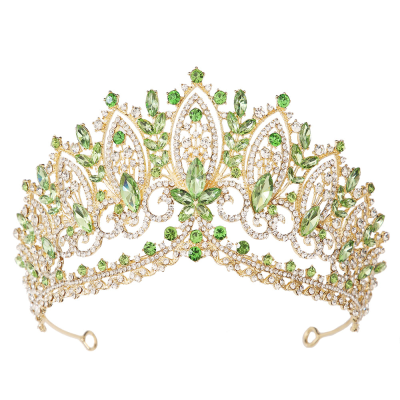 Kézzel készített ötvözetből készült korona kristálydíszítéssel esküvői és születésnapi alkalmakra