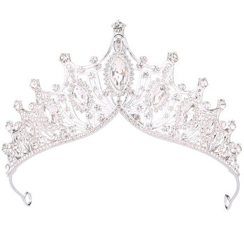 Dječja kruna - tiara za glavu, princeza, rođendanska zabava, legura s kristalima