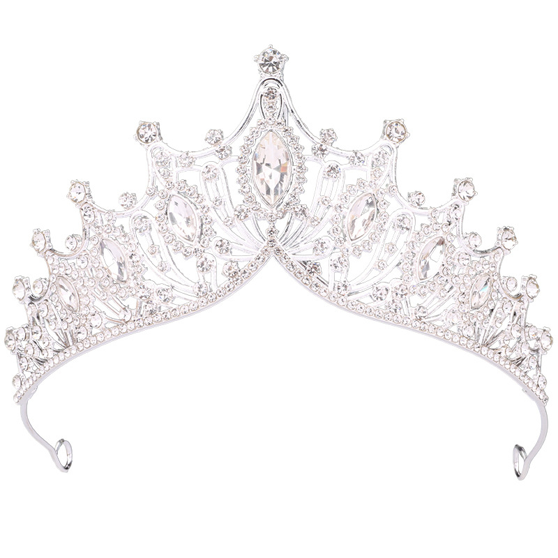 Dječja kruna - tiara za glavu, princeza, rođendanska zabava, legura s kristalima