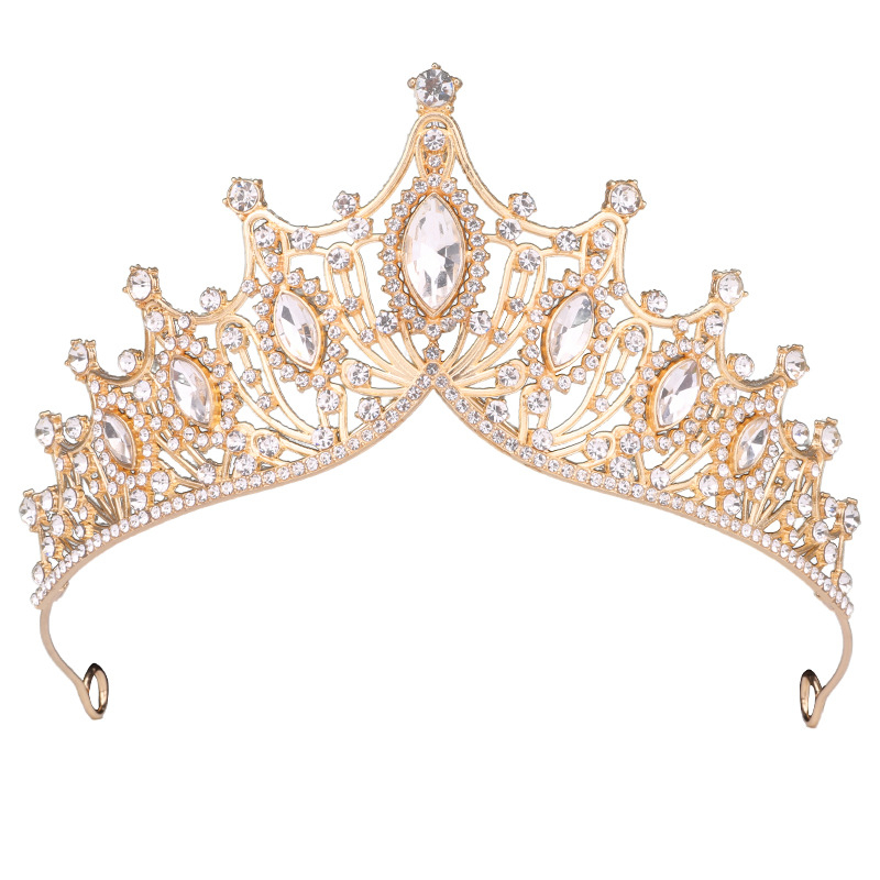 Dječja kruna - tiara za glavu, princeza, rođendanska zabava, legura s kristalima