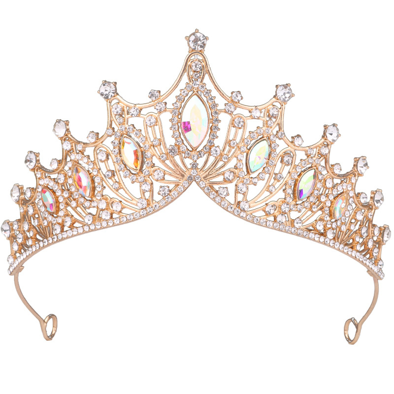 Dječja kruna - tiara za glavu, princeza, rođendanska zabava, legura s kristalima