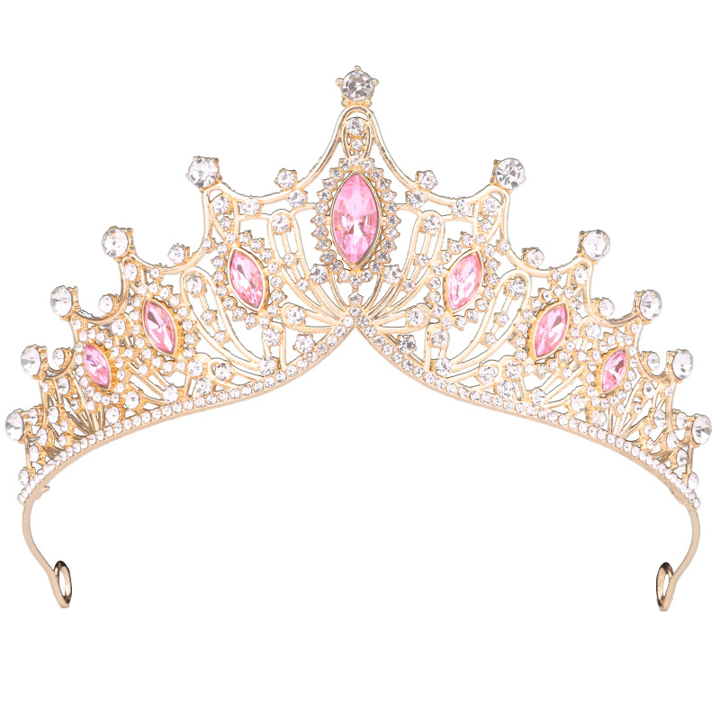 Dječja kruna - tiara za glavu, princeza, rođendanska zabava, legura s kristalima