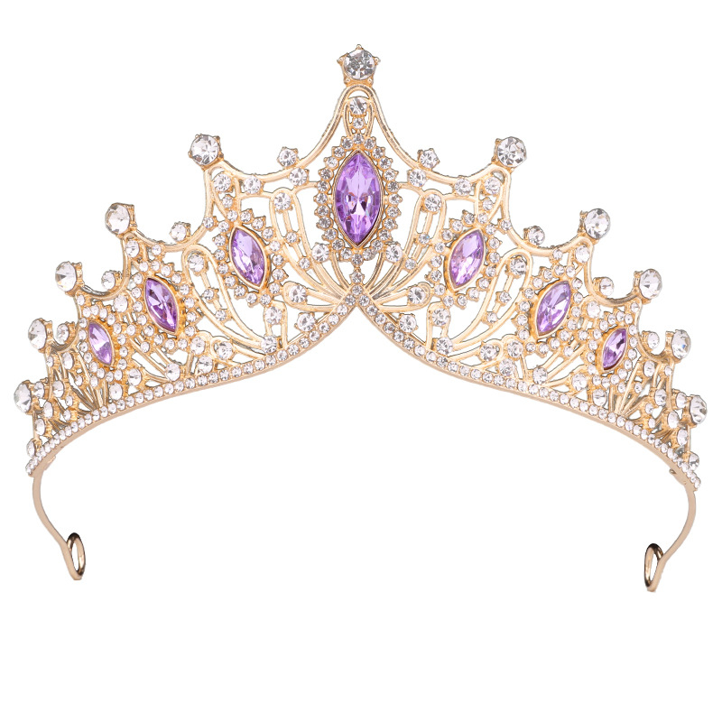 Dječja kruna - tiara za glavu, princeza, rođendanska zabava, legura s kristalima
