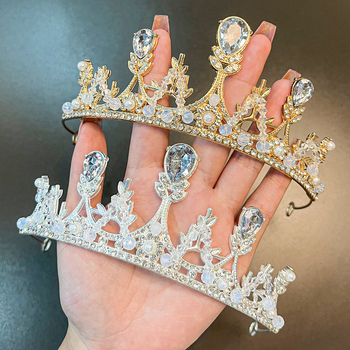 Dječja kruna za kosu – princeški stil, korona od legure sa kristalom, Seiko preciznost