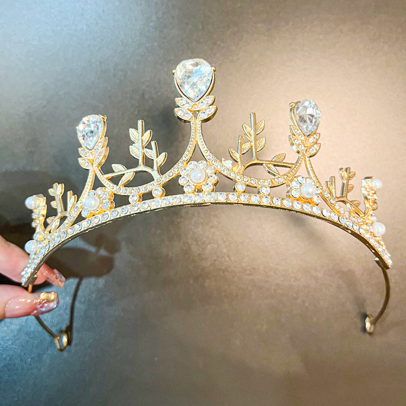 Dječja kruna za kosu – princeški stil, korona od legure sa kristalom, Seiko preciznost