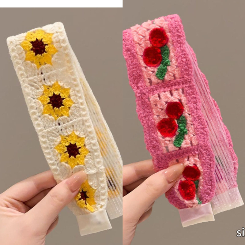 Juukse aksessuaar - juukselindi bangade ja säkuhaavade juukse jaoks - prantsuse stiilis retro kootud Velcro, taime mustriga, lastele