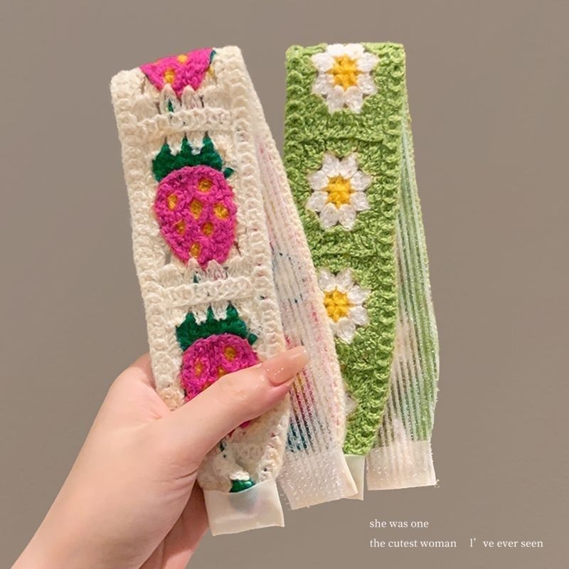 Juukse aksessuaar - juukselindi bangade ja säkuhaavade juukse jaoks - prantsuse stiilis retro kootud Velcro, taime mustriga, lastele