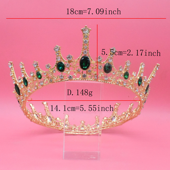 Esküvői barokk korona fejfedő — ötvözet, fehér kristályok, korona forma, női stílus