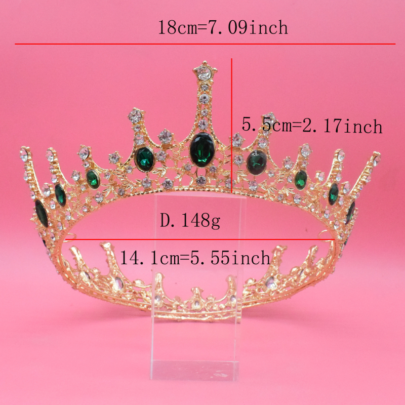 Esküvői barokk korona fejfedő — ötvözet, fehér kristályok, korona forma, női stílus