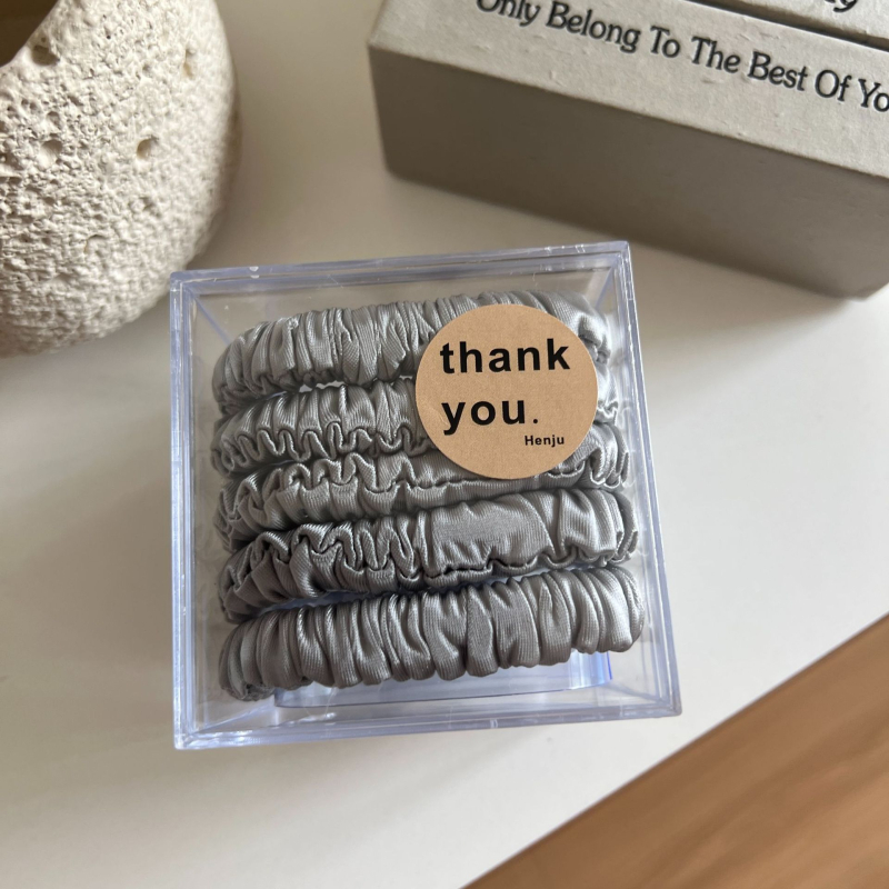 Szatén szövet Scrunchie hajgumi, redőzéssel, kézzel készített, koreai stílus, beépítés nélküli dizájn