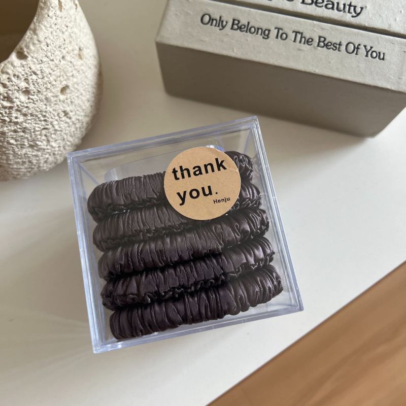 Szatén szövet Scrunchie hajgumi, redőzéssel, kézzel készített, koreai stílus, beépítés nélküli dizájn