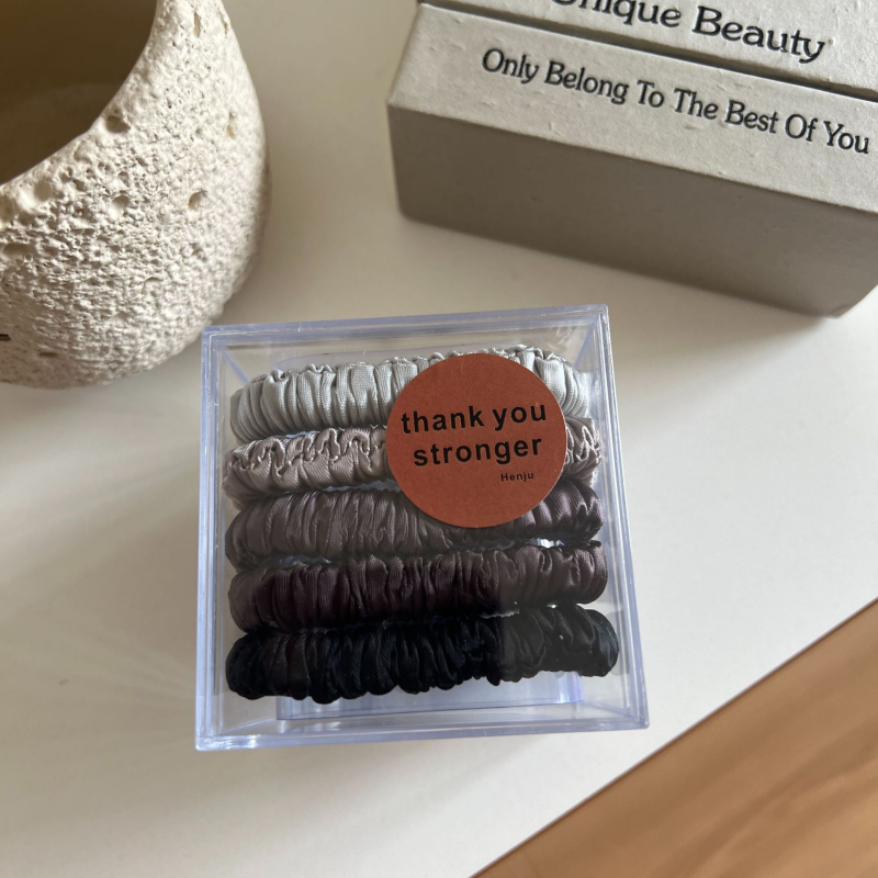 Szatén szövet Scrunchie hajgumi, redőzéssel, kézzel készített, koreai stílus, beépítés nélküli dizájn