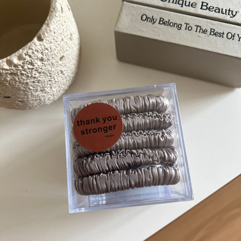 Szatén szövet Scrunchie hajgumi, redőzéssel, kézzel készített, koreai stílus, beépítés nélküli dizájn