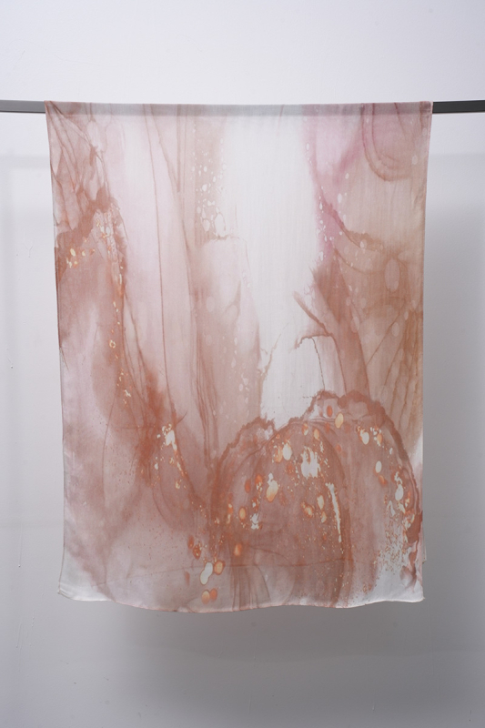 Etno-bohém sál digitális nyomással, Óceán-hullám mintázat, Modal anyag (96%+), sima szövés, gyorsan száradó, napvédő, porálló, négy évszak