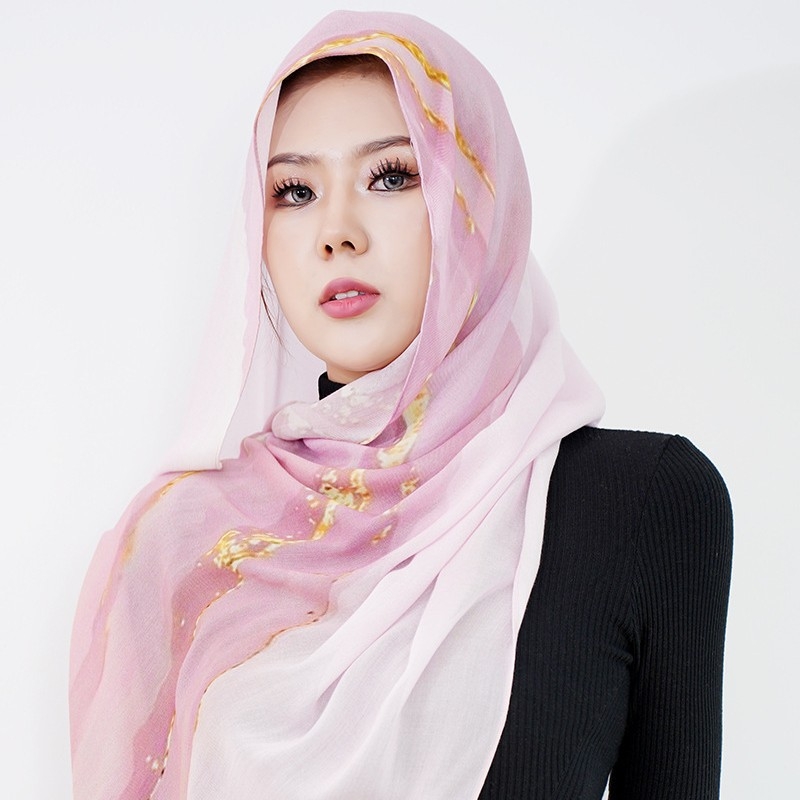 Etno-bohém sál digitális nyomással, Óceán-hullám mintázat, Modal anyag (96%+), sima szövés, gyorsan száradó, napvédő, porálló, négy évszak