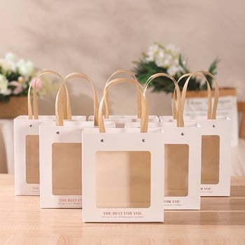 Dovanų maišelis su spausdintu logotipu, Tote krepšio stiliaus, su offset bronzavimu; prekinis ženklas Yiting; tinkamas vestuvėms, gimtadieniams ir šventėms.