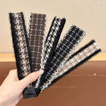 Bedo pletena traka za kosu s Velcro, vintage stil, cvjetni oblik, ručna izrada