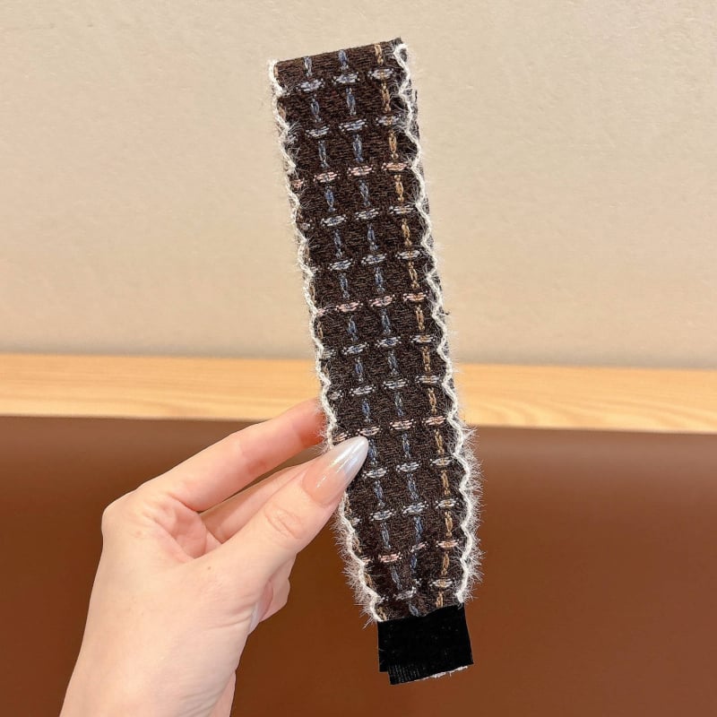 Bedo pletena traka za kosu s Velcro, vintage stil, cvjetni oblik, ručna izrada