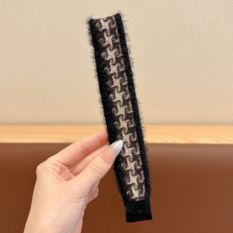 Bedo pletena traka za kosu s Velcro, vintage stil, cvjetni oblik, ručna izrada