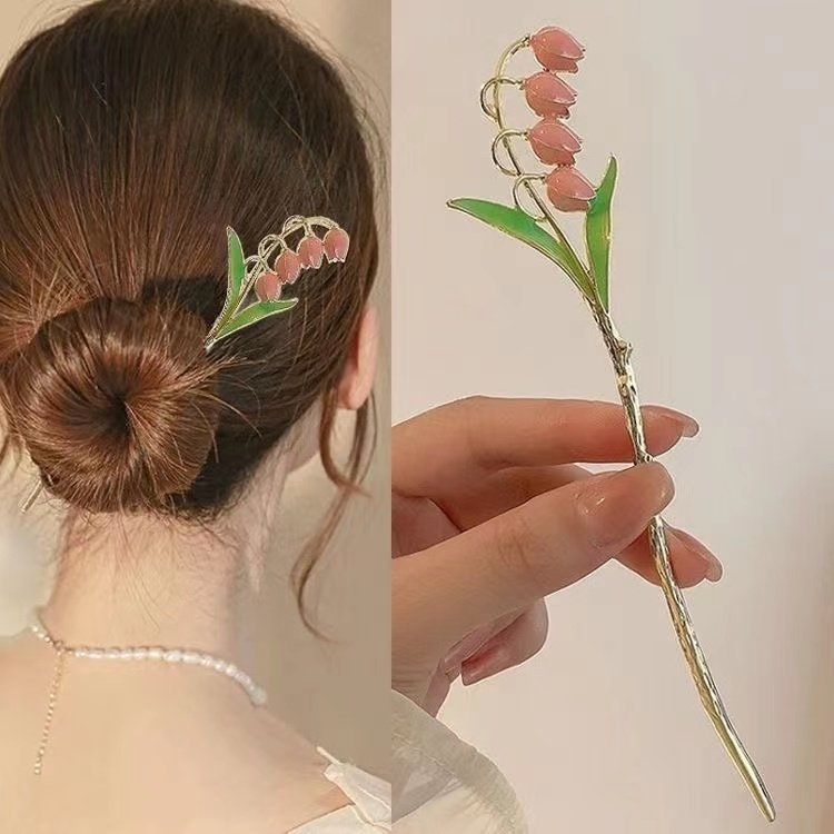 Palota-stílusú hajtű, ötvözet, szilva virág forma, téli 2023 kiadás