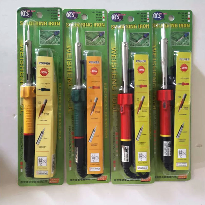 Mājās lietojams lodēšanas instruments 30-60W, 220V ar gumijas rokturi — lodēšanas pildspalva ar galiem: izliekts, taisns, plakans un potkovveidīgs (modelis WS-708)