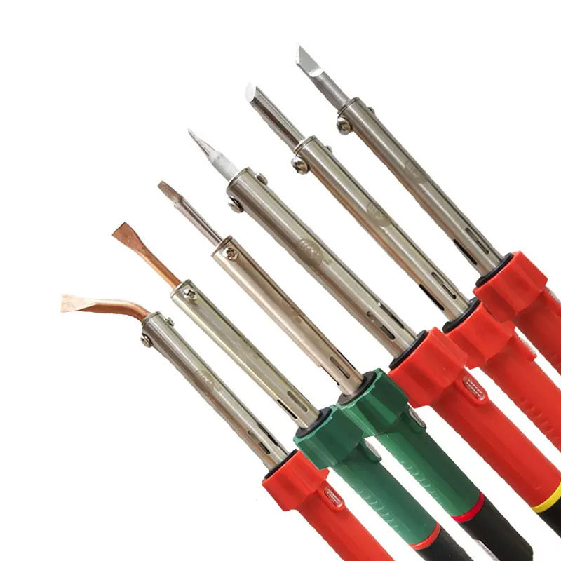 Mājās lietojams lodēšanas instruments 30-60W, 220V ar gumijas rokturi — lodēšanas pildspalva ar galiem: izliekts, taisns, plakans un potkovveidīgs (modelis WS-708)